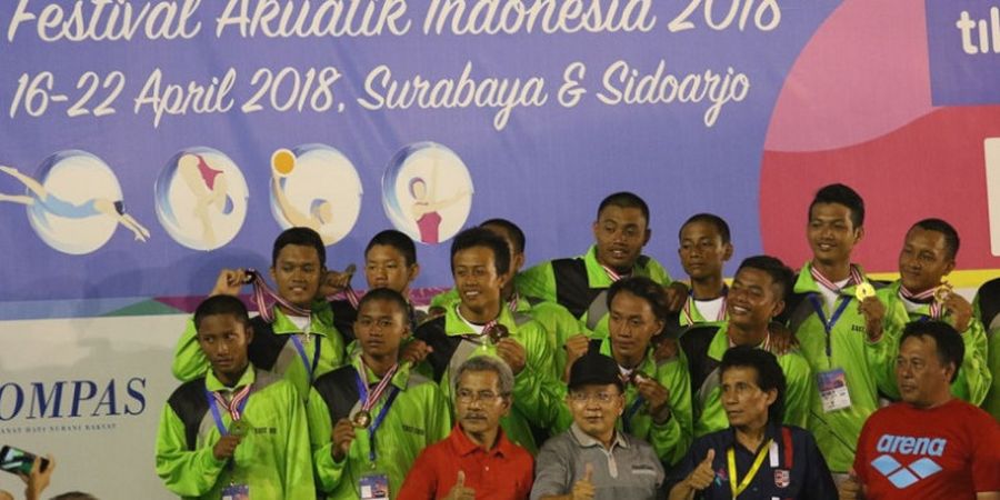 Putra Jatim dan Putri Jabar Jadi Juara Umum Polo Air pada Festival Akuatik Indonesia 2018