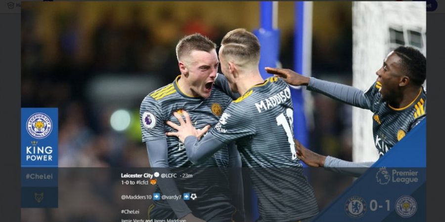 Hasil Akhir Chelsea Vs Leicester - Jamie Vardy Tekuk Lutut The Blues