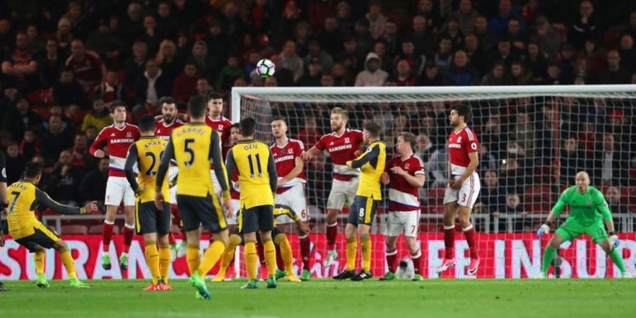 Gol Free-kick Alexis Sanchez Hiasi Kemenangan Arsenal