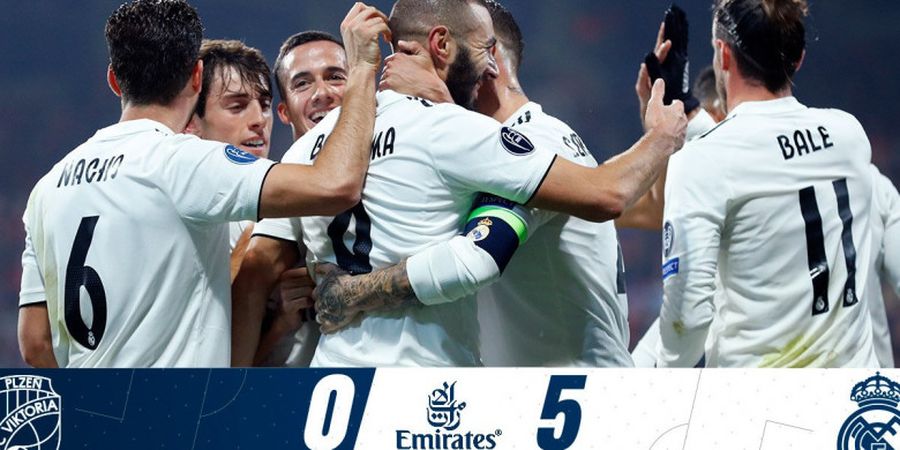 Hasil Liga Champions - Real Madrid Bantai Viktoria Plzen 5-0