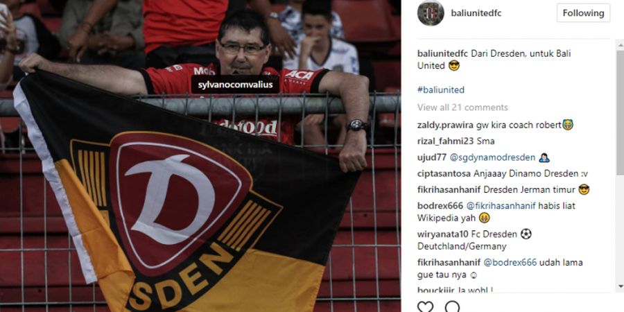 Ini Alasan Bendera Klub Jerman Dynamo Dresden Berkibar di Laga Bali United Vs PSM Makassar