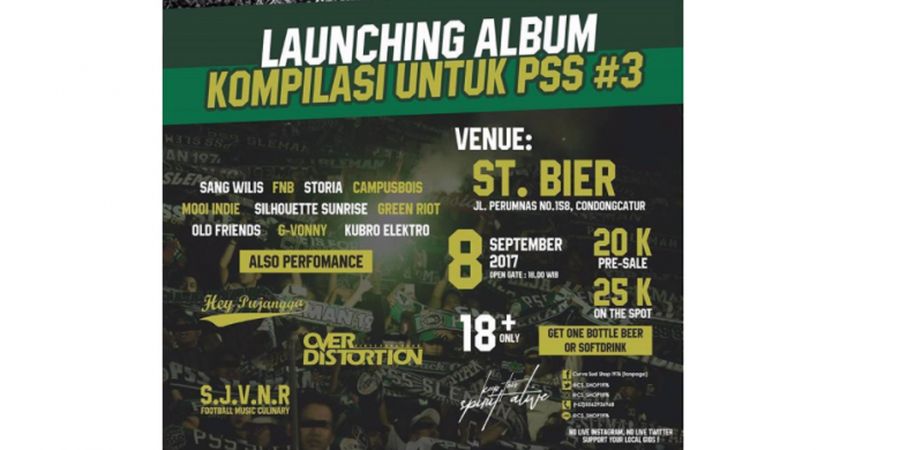 Suporter Sleman, Ayo Hadiri Launching Album Kompilasi PSS Sleman ke-3 Malam Ini!