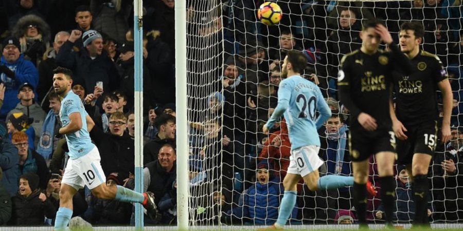 Cetak Empat Gol ke Gawang Leicester City, Sergio Aguero Samai Rekor Thierry Henry dan Alan Shearer