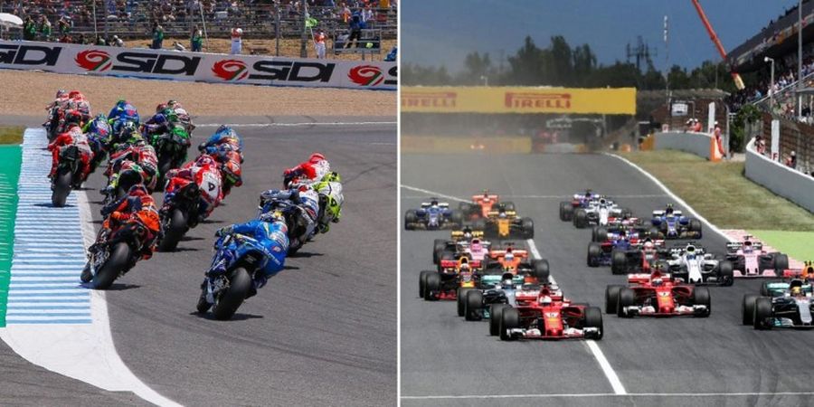 Walau Bentrok Tanggal, tapi Start MotoGP dan F1 Tak Pernah Sama