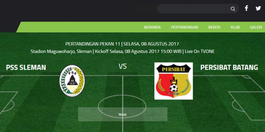 Perubahan Jadwal Pertandingan Liga 2 PSS Sleman vs Persibat Batang Agustus 2017