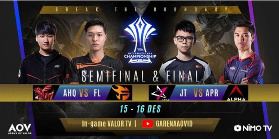 Saksikan Live Streaming Laga Semifinal dan Final Arena of Valor International Championship 2018