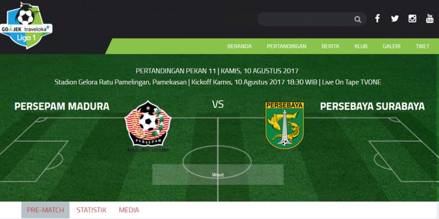Wasit Diamankan Saat Pertandingan Persepam Madura Versus Persebaya Surabaya