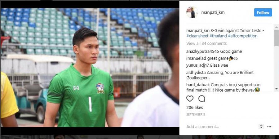 Mengejutkan, Jadi Penentu Kekalahan Indonesia, Begini Komentar Netizen di Instagram Kiper Ganteng Thailand