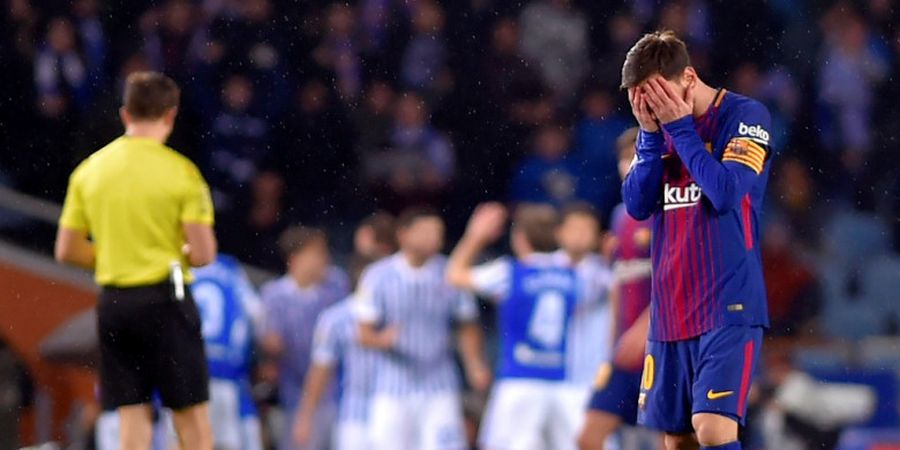 Link Live Streaming Real Sociedad Vs Barcelona - Lionel Messi cs Diberi Gol Penghibur pada Babak Pertama