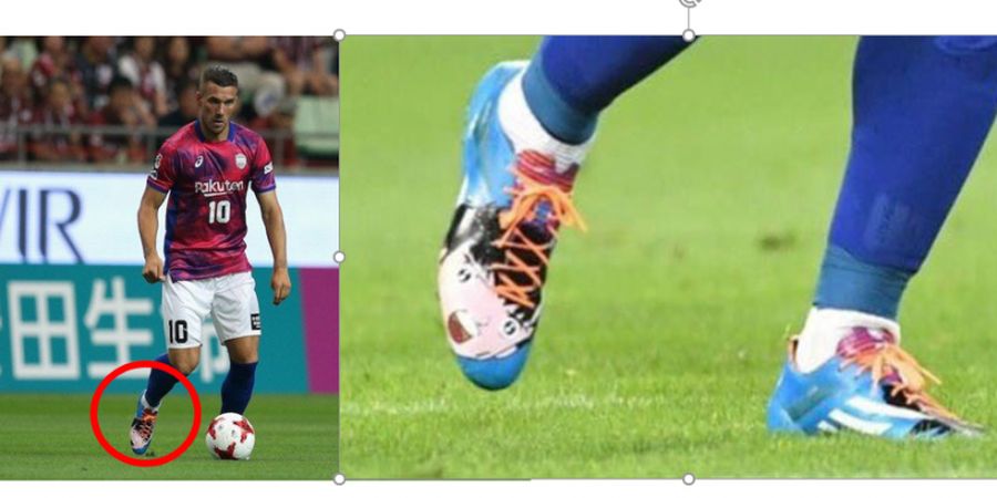 Lukas Podolski Pakai Sepatu Kapten Tsubasa Kala Debut di Liga Jepang, Begini Hasilnya