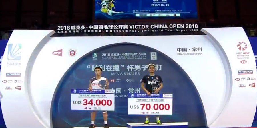 China Open 2018 - Anthony Tuntaskan Penantian Hampir Seperempat Abad Tunggal Putra Indonesia