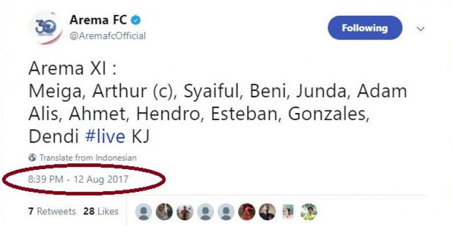 Arema Vs Persib - Cuitan Konyol Akun Twitter Arema FC Selepas Laga, Ini Buktinya!