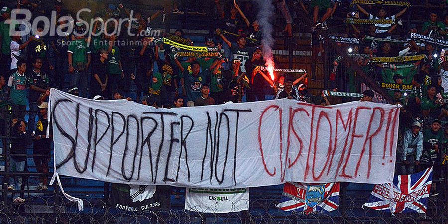 Solidaritas Kenaikan Harga Tiket, Suporter Loyalis Persebaya Tidak Hadir