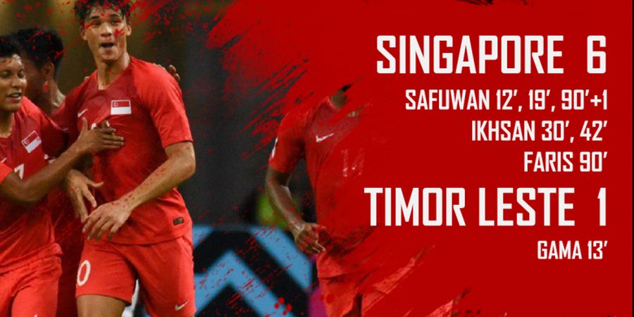 Hasil Piala AFF 2018 - Pesta Gol ke Gawang Timor Leste, Singapura Jaga Peluang Lolos ke Semifinal