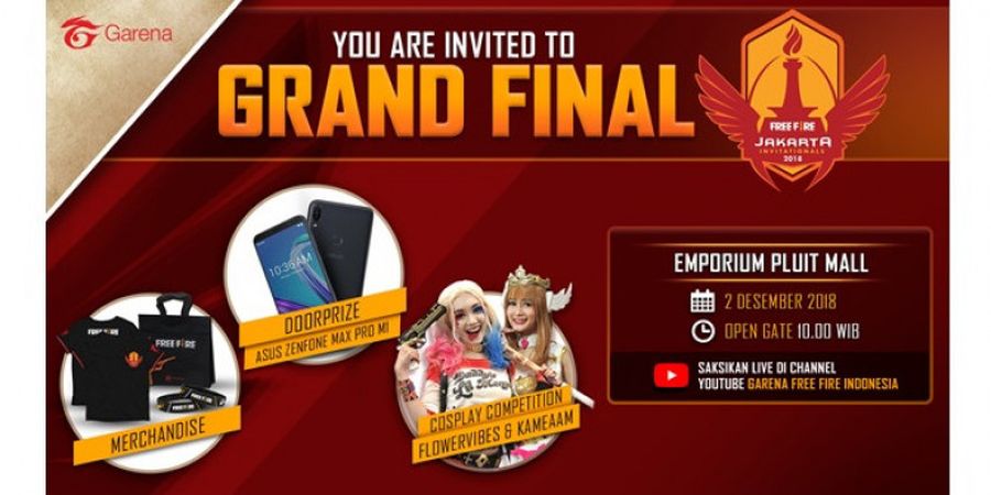 Saksikan Langsung Grand Final Free Fire Jakarta Invitationals 2018