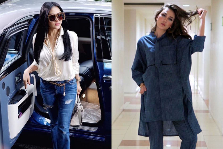 Pakai Jaket Harga 50 Jutaan Rupiah Lihat Gaya Mewah Ala Syahrini Vs Luna Maya Siapa Paling Keren<script async src=