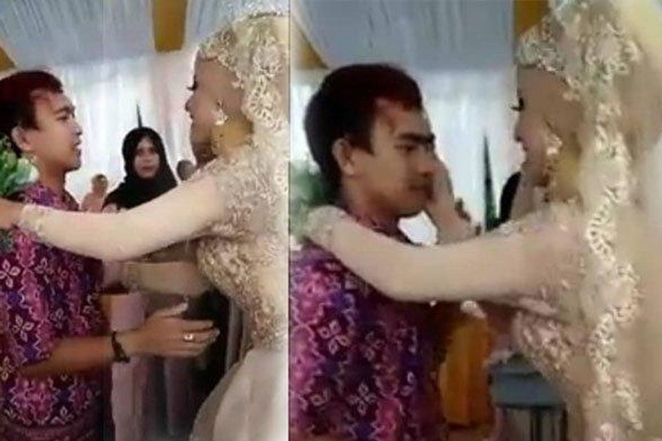 Viral video seorang pria meneteskan air mata saat menghadiri suatu pernikahan. 