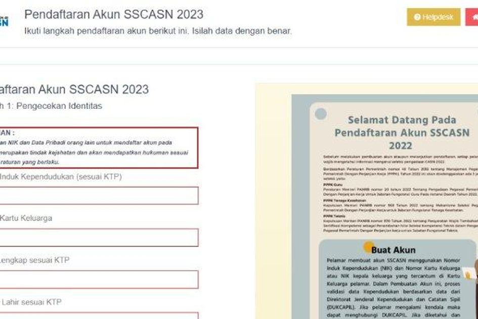 CPNS dan PPPK 2023: Begini Cara Isi Riwayat di Laman SSCASN