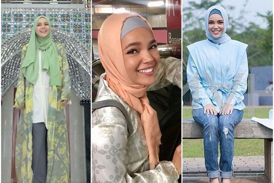 Simpel Dan Cantik Contek Sederhananya Gaya Hijab Santun Dewi Sandra