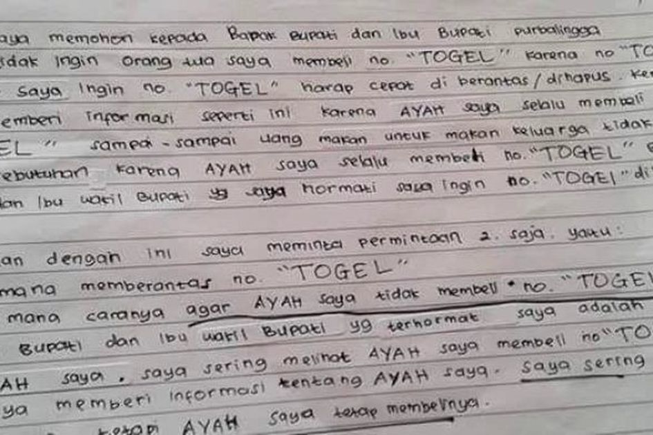 Sedih Bocah Di Purbalingga Ini Kelaparan Dan Protes Ke Bupati Akibat Bapaknya Hobi Judi Togel