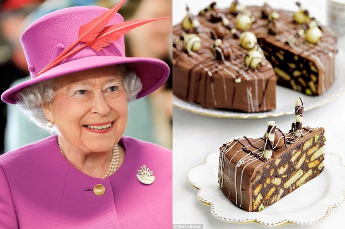 Ilustrasi kue cokelat favorit Ratu Elizabeth II