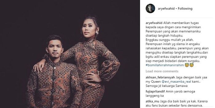 Calon Suami Evi Masamba Tuliskan Kata Kata Romantis Jelang