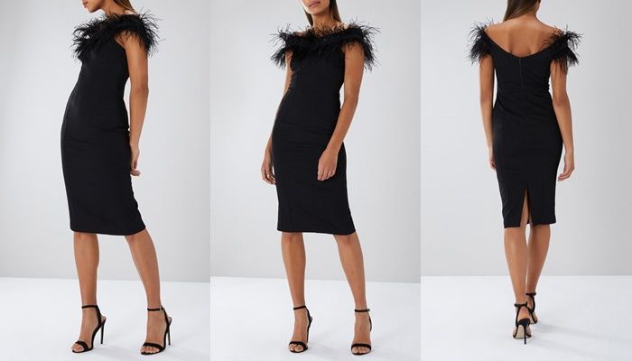 coast black suze bardot maxi dress