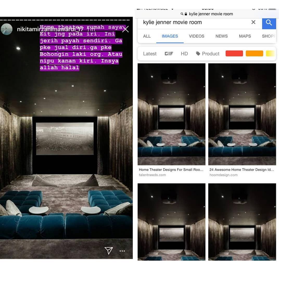 Hasil gambar untuk home theater nikita mirzani