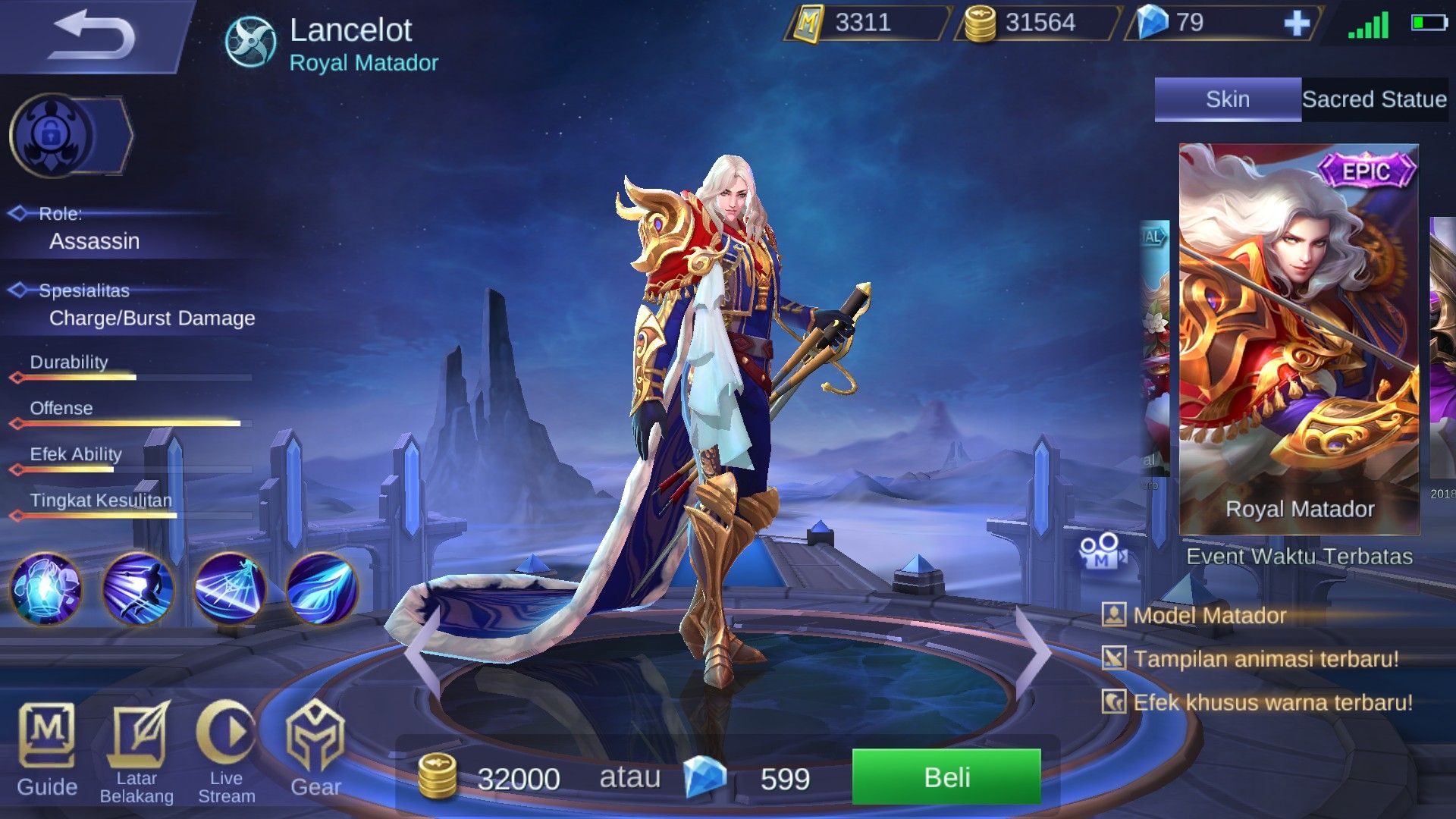 Boleh Ngaku Sultan Kalo Udah Punya 5 Skin Legends Mobile Legends