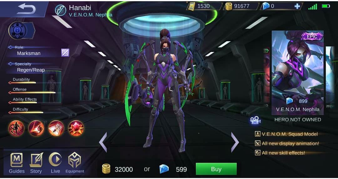 Hanabi Venom Nephila Mobile Legend Wallpaper Mobile Legends Miya Mobile Legends