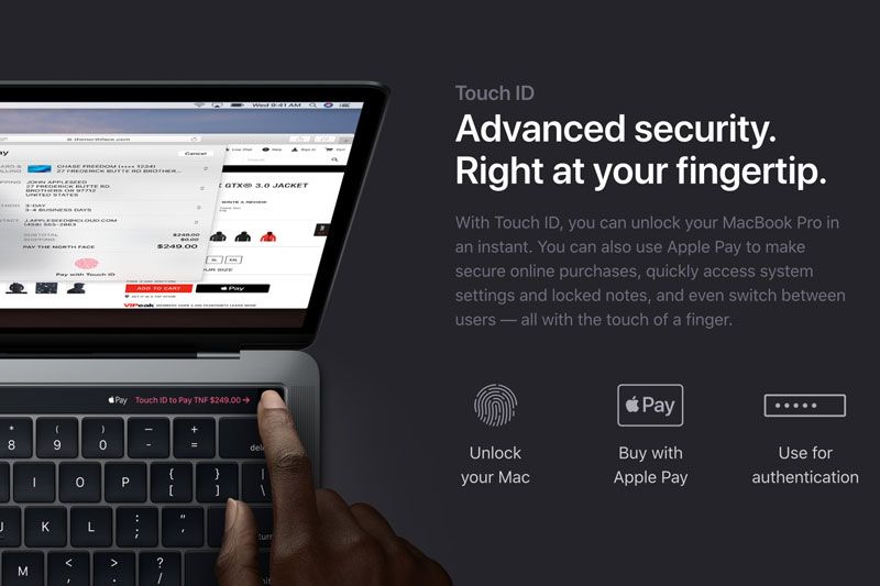 Touch ID pada Apple MacBook Pro 2019.