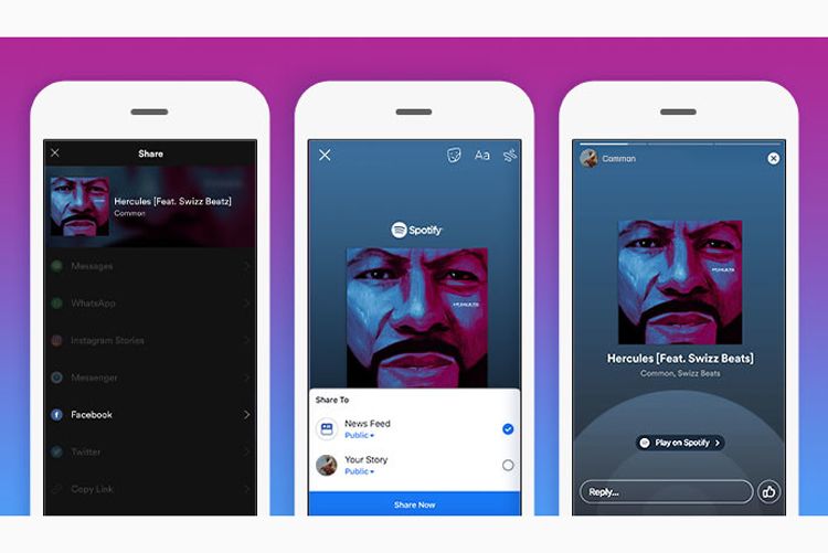 Spotify Hadirkan Fitur Berbagi Potongan Musik ke Facebook Stories