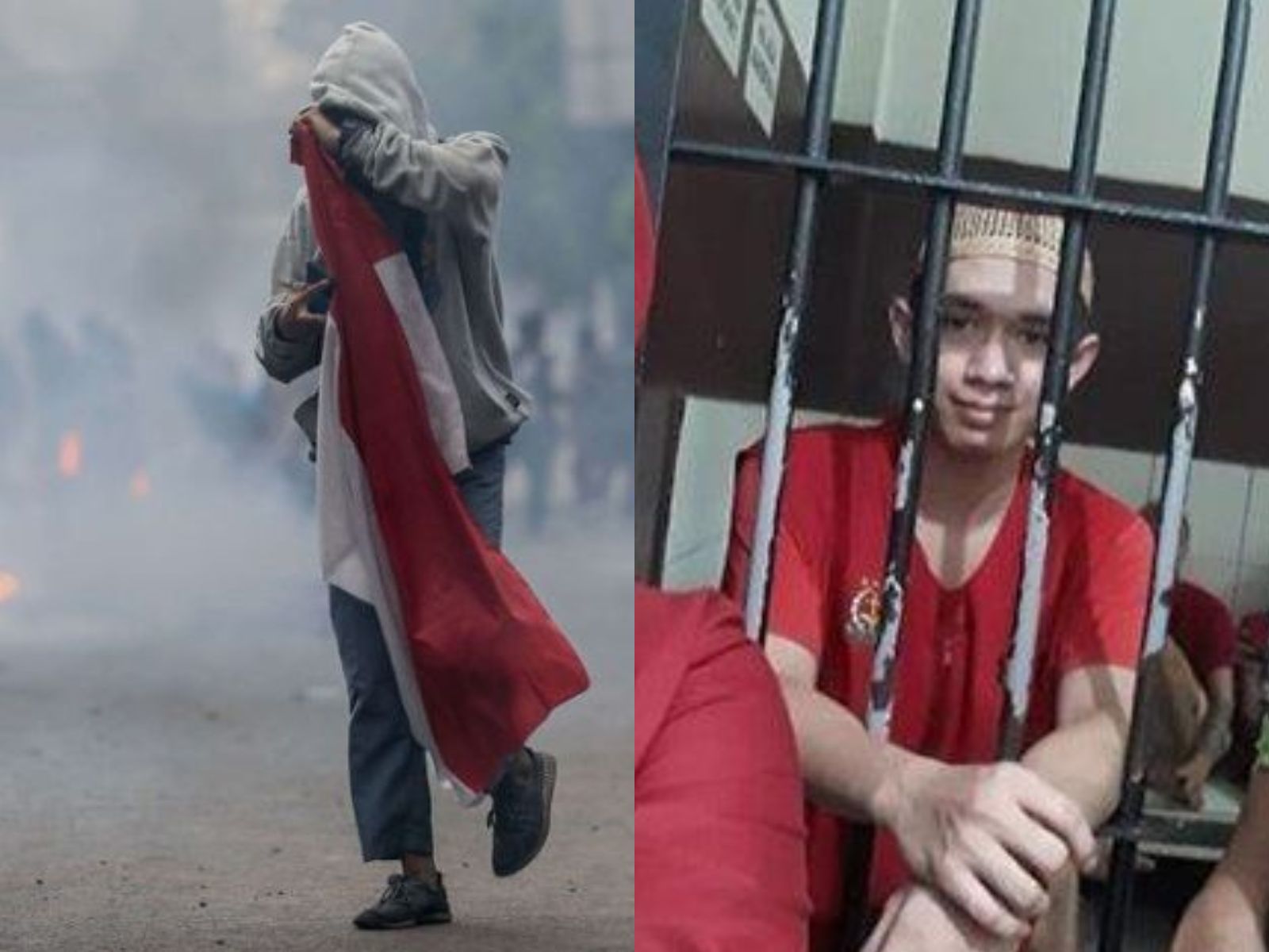 Satukan 2 Telapak Tangan Di Depan Dada Bocah Stm Yang Fotonya Pegang Bendera Viral Berlinang Air Mata Saat Jalani Sidang Perdana Meski Duduk Di Kursi Pesakitan Lutfi Alfiandi Banjir Dukungan Semua