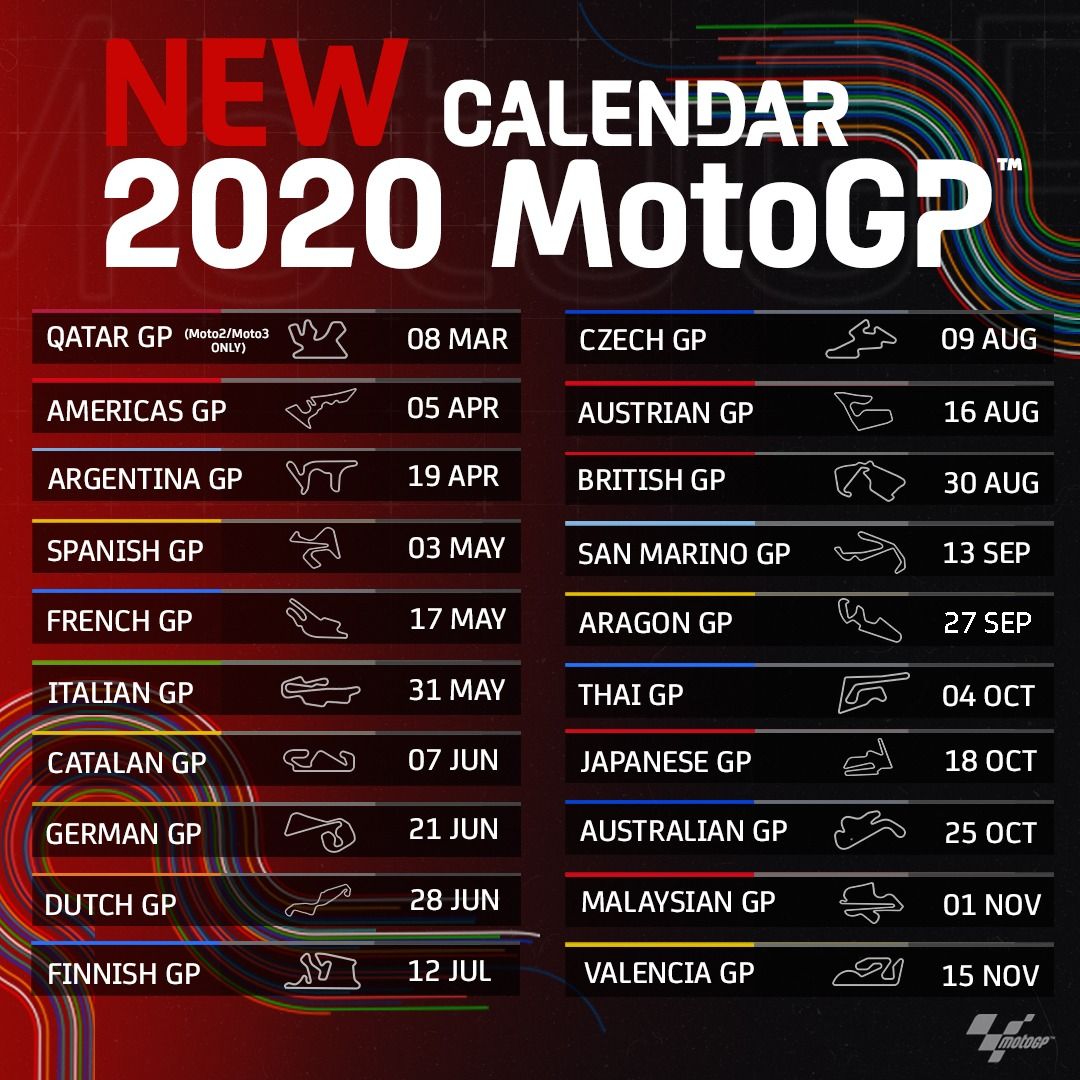 Hilang Satu Jadwal Motogp 2020 Jadi 19 Putaran Mulai Bulan Depan Motorplus