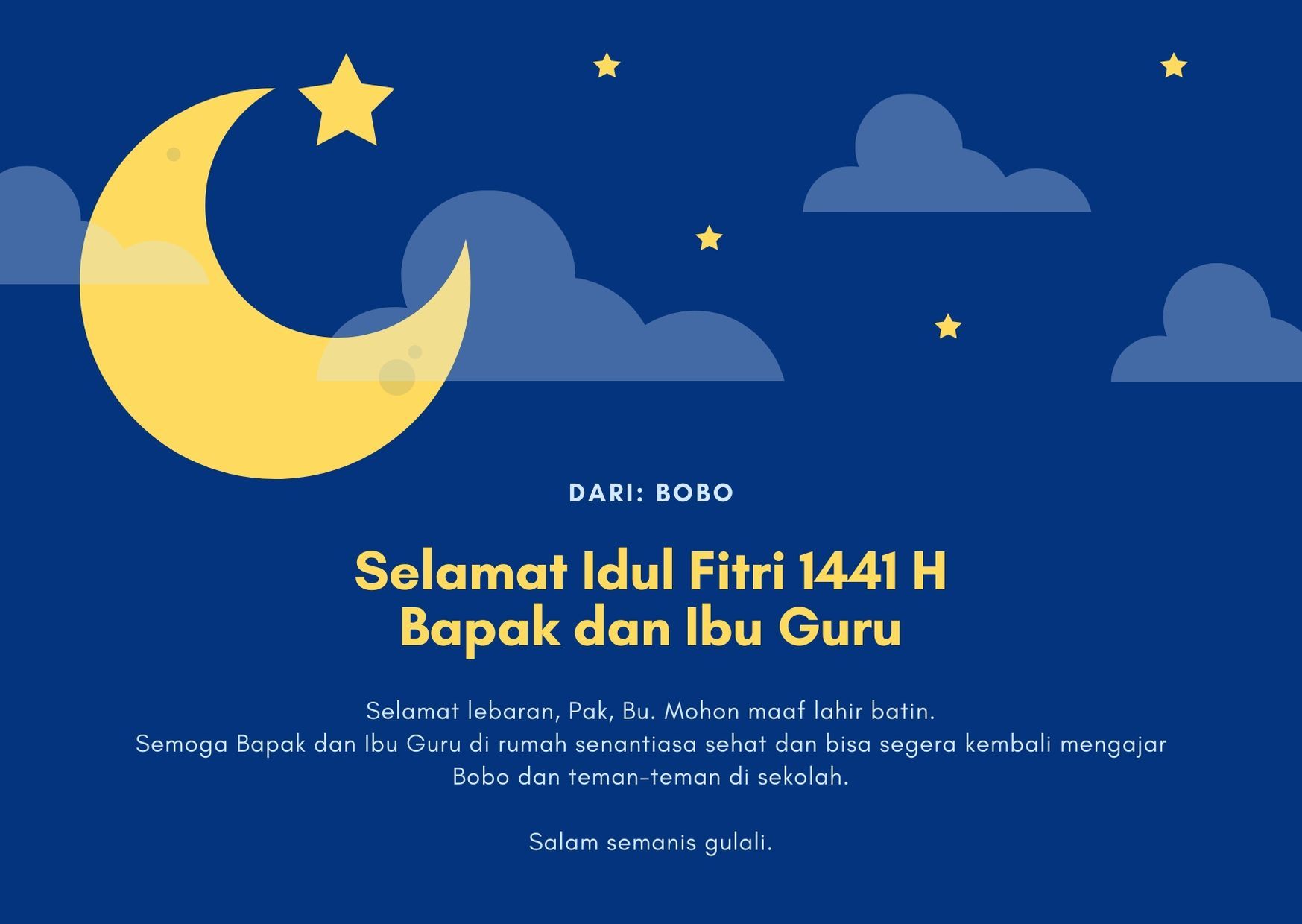 Gambar Ucapan  Selamat Idul Fitri Anak Tk contoh  kartu  ucapan 