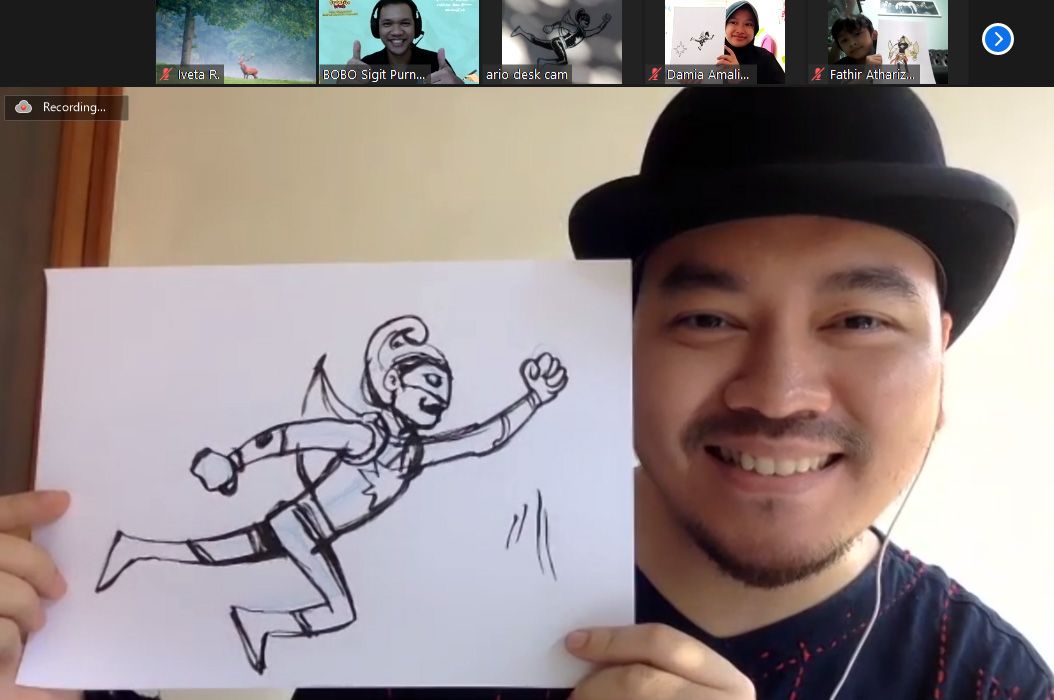 Serunya Menggambar Gatot Kaca Bareng Kak Ario Anindito, Komikus Marvel