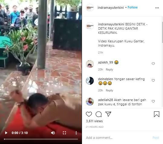 Asyik Nonton Jaipongan Diiringi Lagu Wangsit Siliwangi, Kades Indramayu Malah Kesurupan, Warga Terkejut dan Panik Melihat Sang Kades Rangkul hingga Ambil Benda di Pinggul Penari!