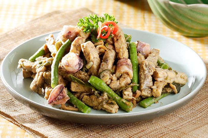 Resep tumis tempe kacang panjang.