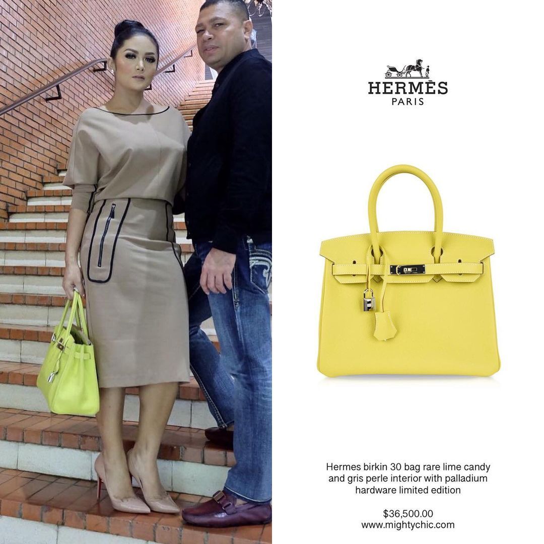 Hermes Birkin 30 Bag Rare Lime Candy Limited Edition Gris Perle Interi –  Mightychic