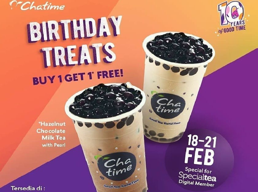 Promo Chatime Beli 1 Gratis 1 Dalam Rangka Ultah Ini Syaratnya