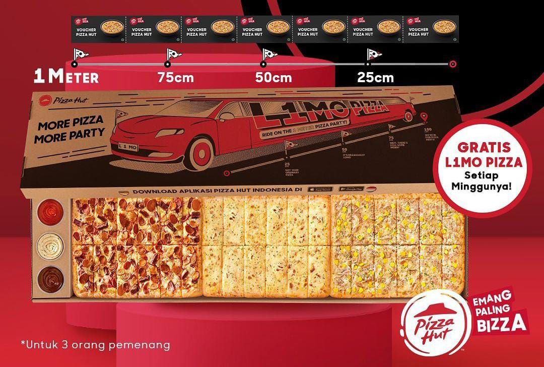 Topping pizza hut 1 meter
