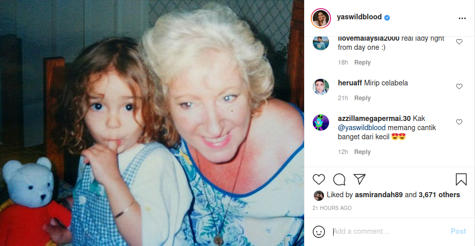 Kangen Mendiang Sang Nenek Hingga Unggah Foto Lawas Ternyata Arti Nama Yasmine Wildblood Memiliki Makna Indah Netizen Puji Kecantikan Sang Artis Cantik Banget