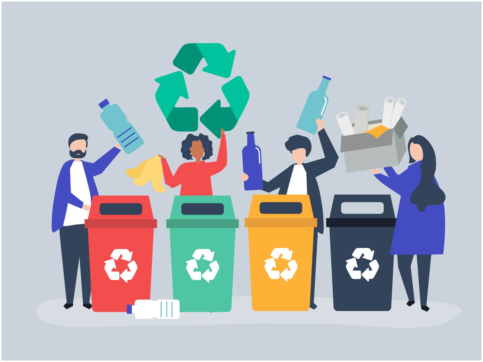 Contoh penerapan dari prinsip recycle adalah…