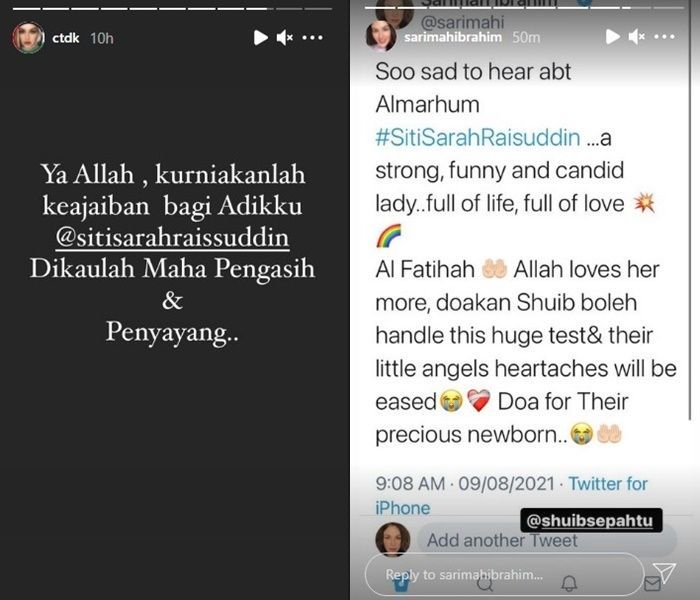 Siti sarah raisuddin meninggal dunia