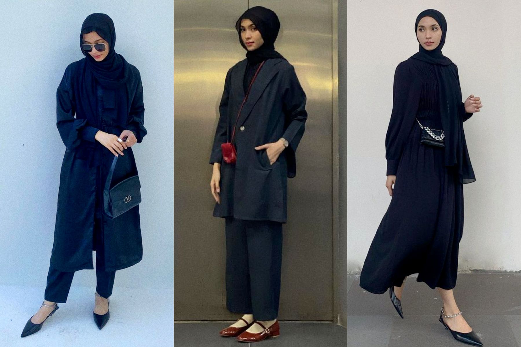 Ootd dress hitam hijab