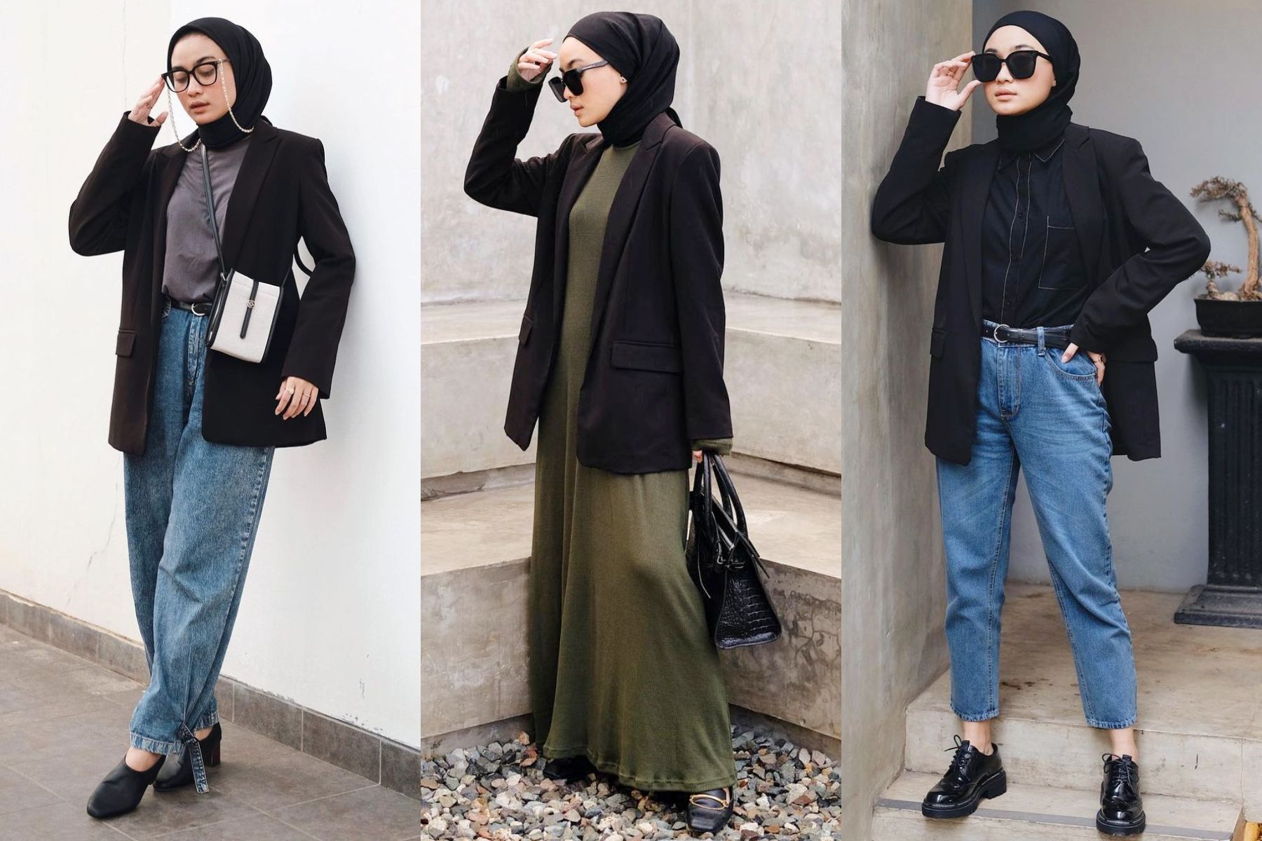 Inspirasi Styling Outfit Hijab Pakai Blazer Hitam dari Selebgram Alifia Diannisa - Semua Halaman - Stylo