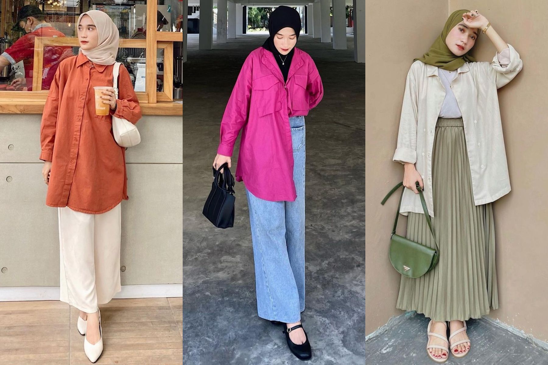 Inspirasi Fashion Hijab Pakai Kemeja Oversized dari Selebgram Cut Indah  Sundari - Semua Halaman - Stylo
