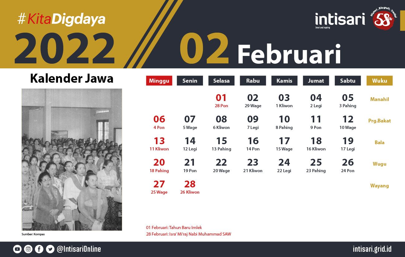Lengkap kalender bulan februari 2022 Tanggal Merah