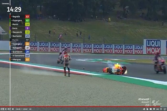 Breaking News, Marc Marquez Crash di Q2 MotoGP Italia 2022, Motor Sampai  Terbakar - Motorplus
