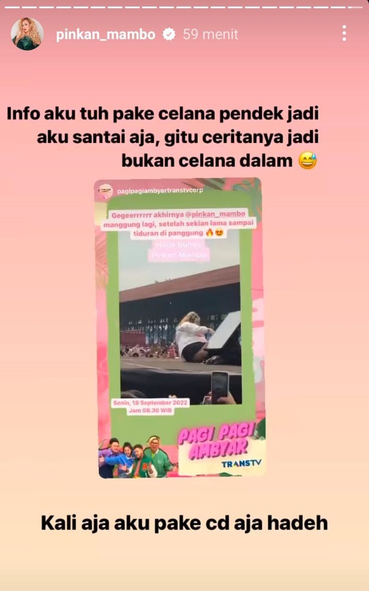 Pinkan Mambo klarifikasi soal aksinya di panggung